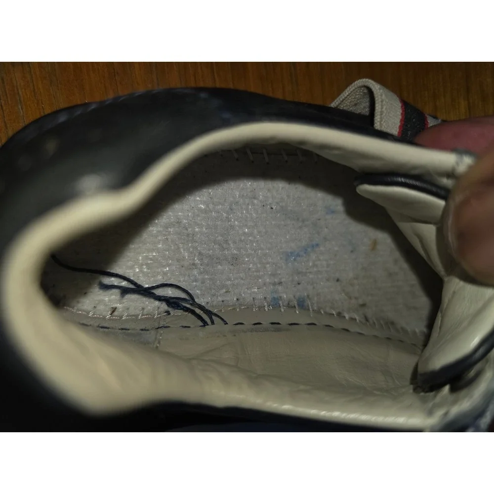 Gucci Ace Black Leather Logo Elastic Strap Sneakers Low Top Shoes‎ 523469